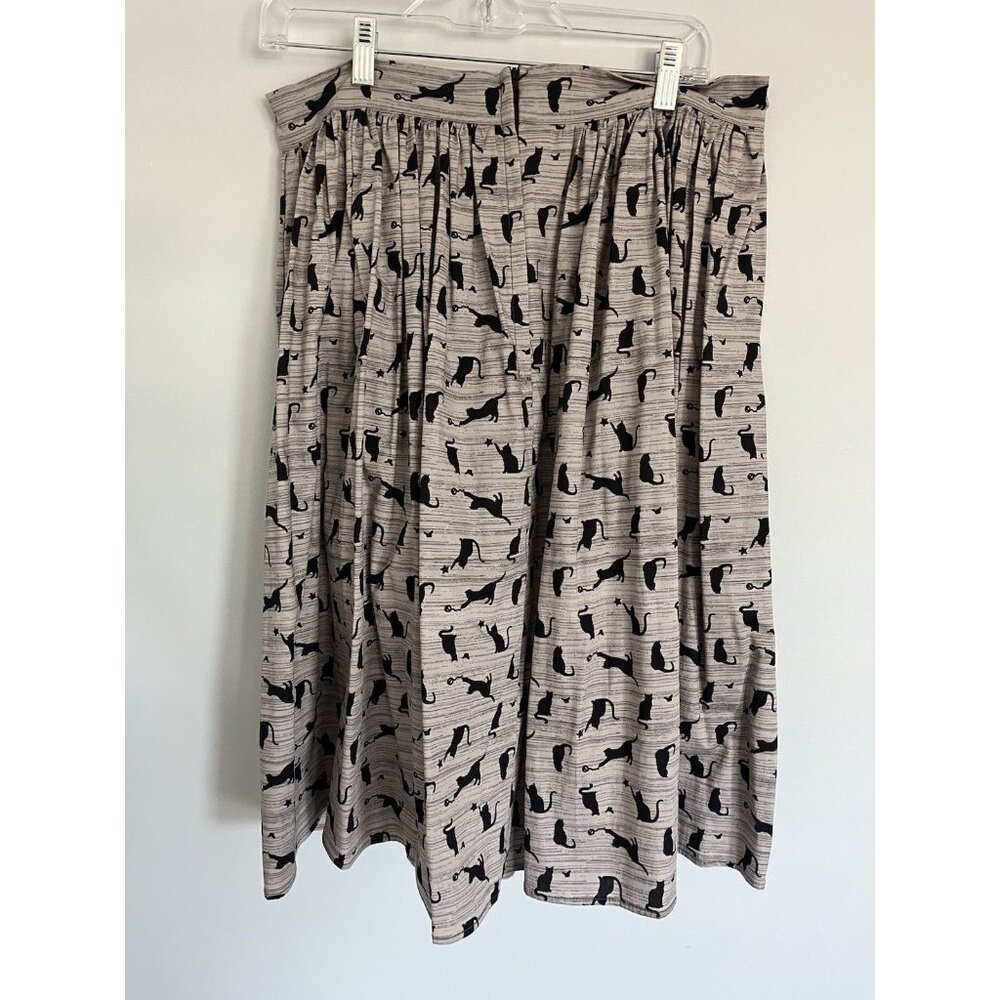 Bettie Page by Coral Jade Halloween Black Cat Circle Swing Skirt w/pockets Sz XL - Picture 2 of 5